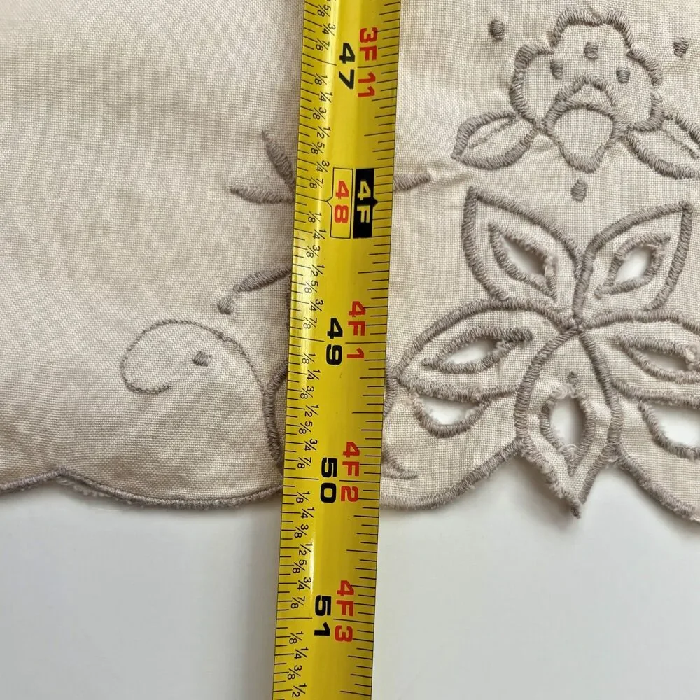 Cottagecore Vintage Cutwork Dresser Scarf Runner Shabby Decor 50x15